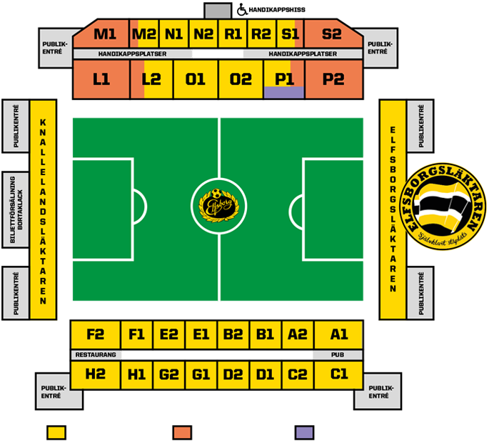 Borås Arena sektioner
